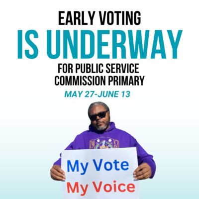 Early voting has begun for the Public Service Commission Primary. 2 seats are up for grabs.How this impacts you:
Utility Costs — The Public Service Commission impacts how much you pay to Georgia Power.
Environment — The Public Service Commission works with energy companies to incorporate renewable energy practices. 
Public Health — The Public Service Commission decides which energy sources the state will invest in, which can impact nearby water and air quality.

Check your ballot at bit.ly/42Sx42q or link in bio and make a plan to early vote until June 13th. Primary Election is June 17th.