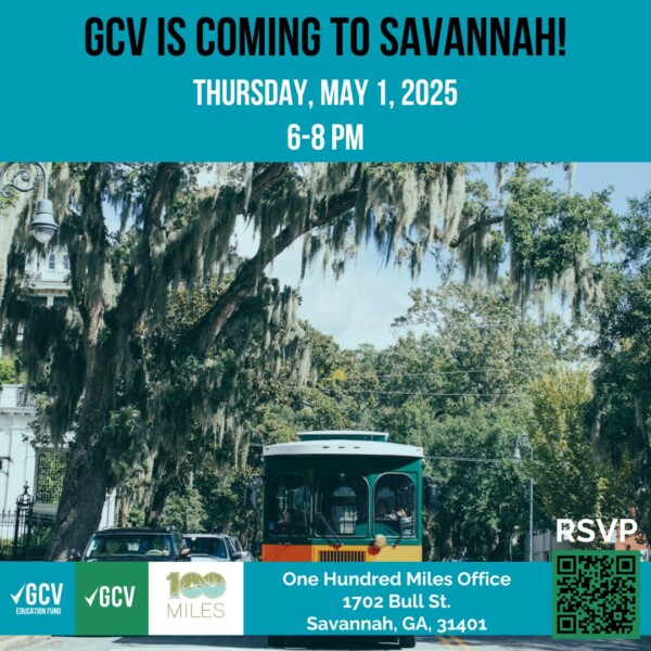 GCV is hitting the coast—and we’d love to see you there!Join Georgia Conservation Voters and One Hundred Miles in Savannah. We’ll be sharing updates on our work this year, talking about the climate issues impacting your community, and most importantly, listening to you.

💬 We know times are tough, and we’re here to support and connect with folks who care about our coast and our future. Come enjoy good food, good drinks, and great conversation.

📍 Savannah – Thursday, May 1 | 6–8 PM

More info at the link in bio 🌊